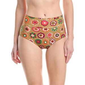 Montce Womens  Full Coverage High-Rise Bikini Bottom, Brown